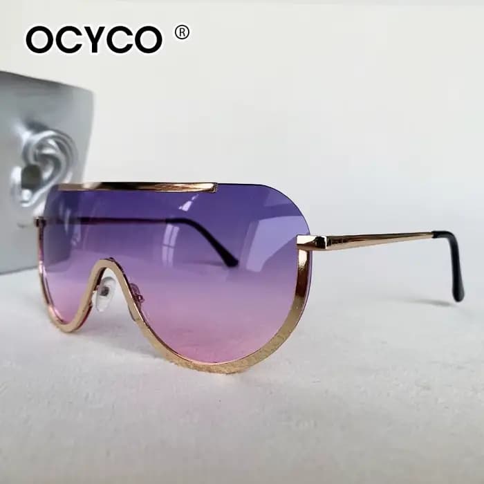 Lunettes de soleil oversize sans monture en métal