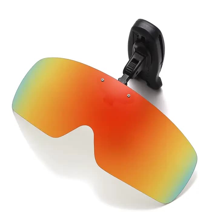 Lunettes de soleil de pêche avec clip anti-UV polarisées vin