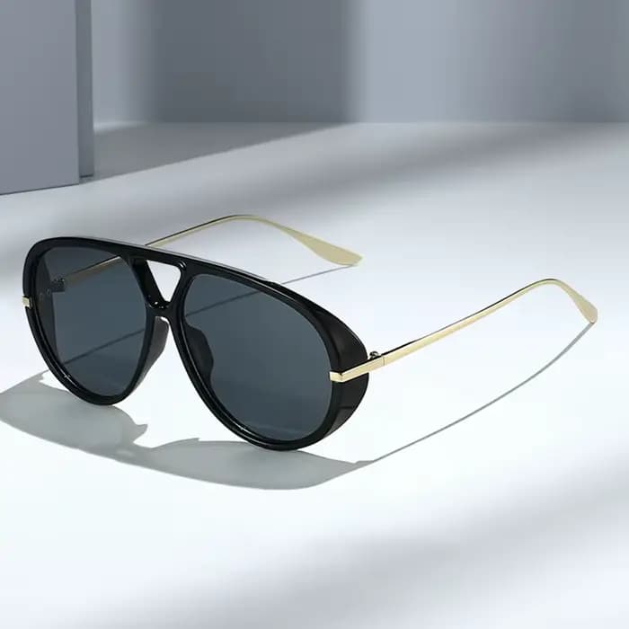 SO & EI Ins mode populaire Double ponts pilote femmes surdimensionné lunettes de soleil rétro couleur bonbon dégradé