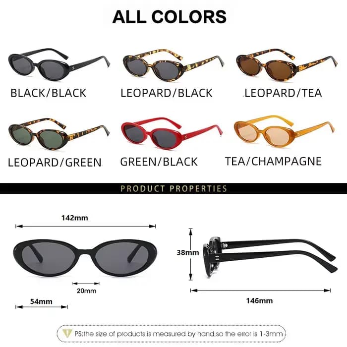 Petites lunettes de soleil ovales pour femmes