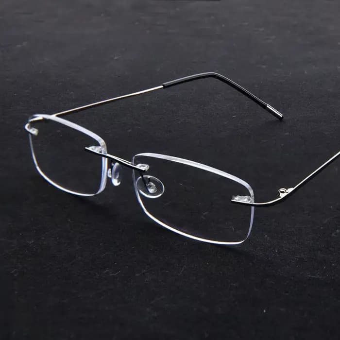 Lunettes de lecture rectangulaires sans bords pour hommes