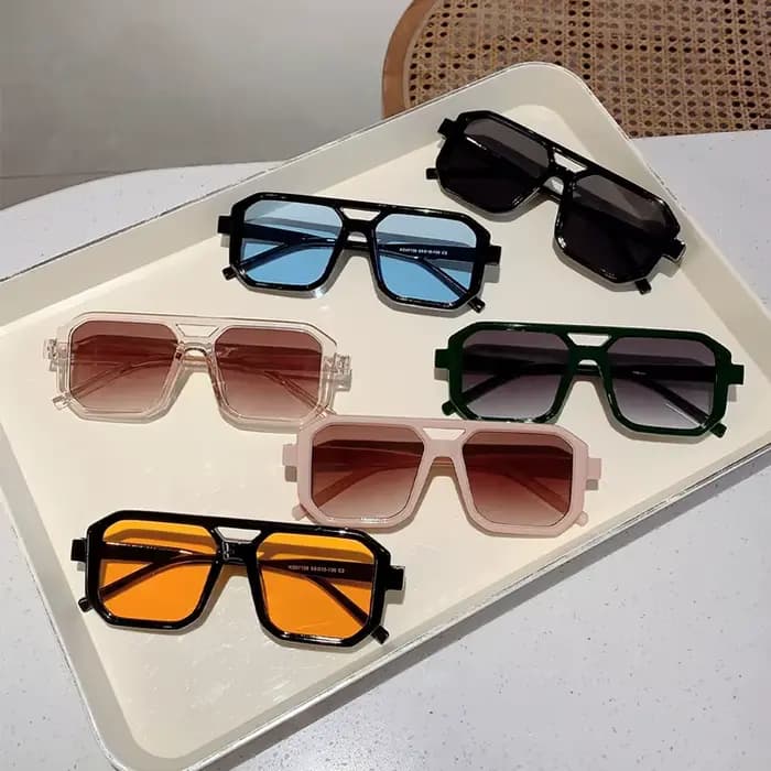 2 paires de lunettes de soleil carrées Vintage pour hommes et femmes