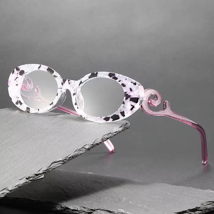 Monture de lunettes de vue ovale florale de marque de luxe tendance pour femmes