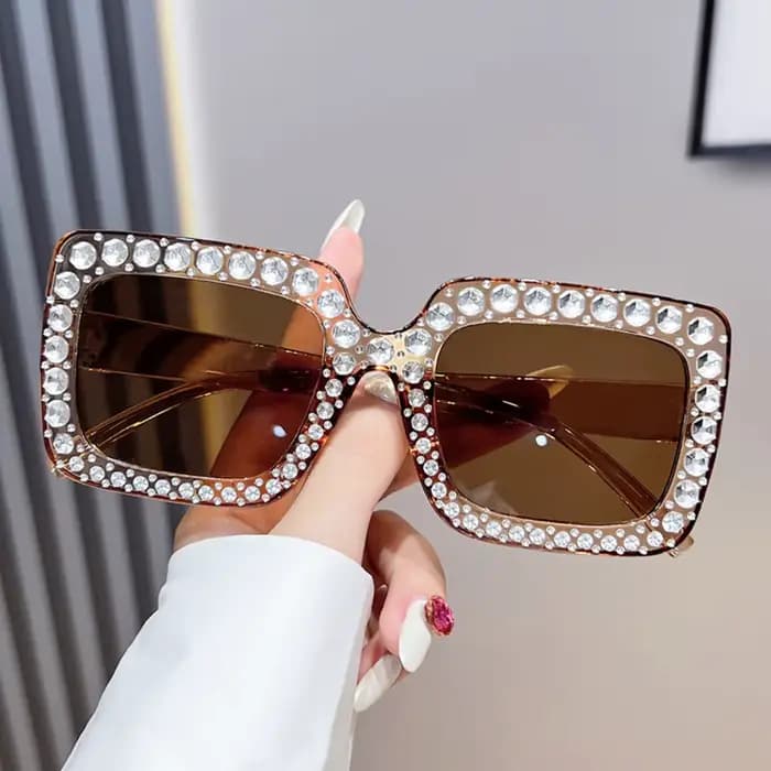 Mode diamant lunettes de soleil femmes hommes marque de luxe concepteur paillettes