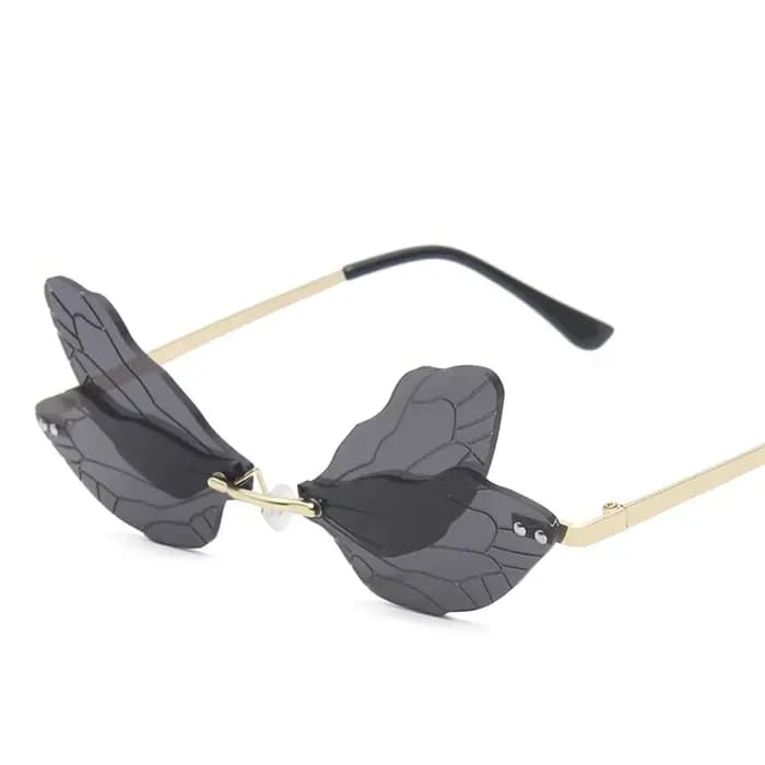 Lunettes de soleil vintage avec ailes de libellule pour homme et femme