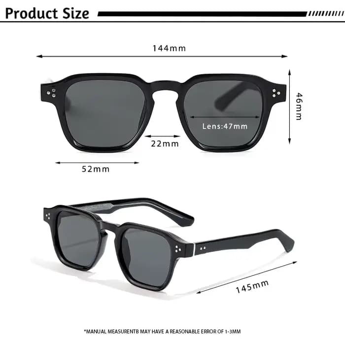 Lunettes de soleil carrées classiques CATERSIDE pour hommes