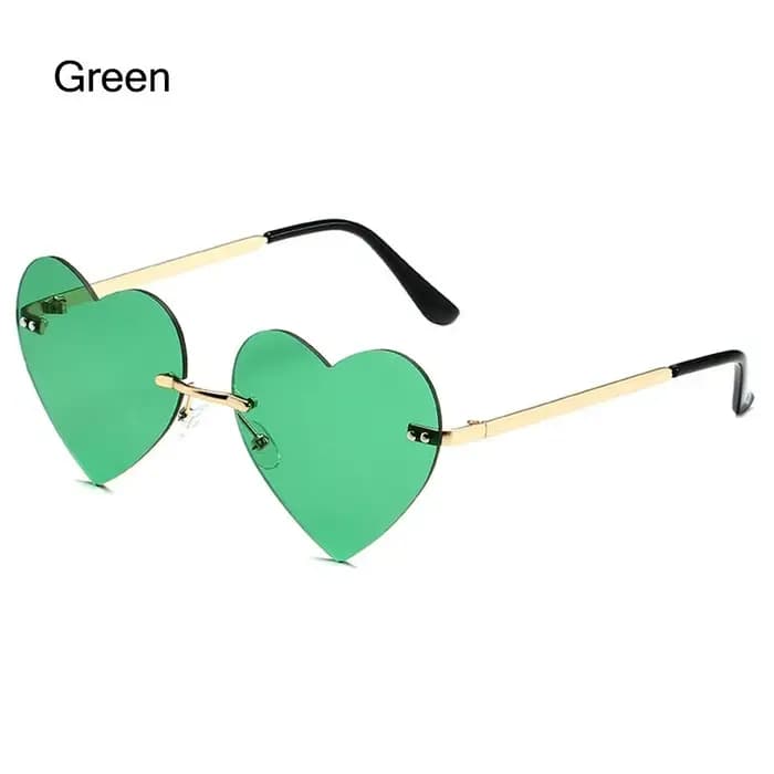 Lunettes de soleil en forme de cœur sans monture pour femmes