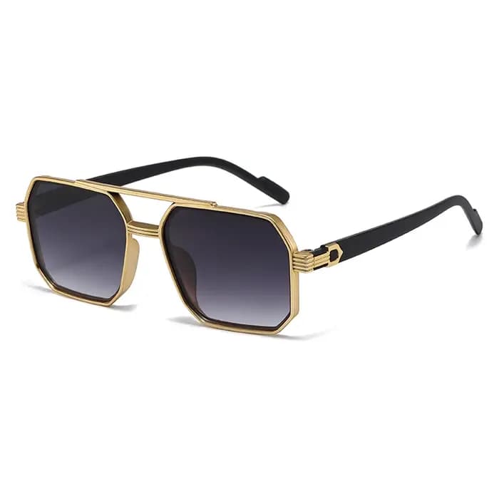 Lunettes de soleil polygonales anti-lumière à double barre