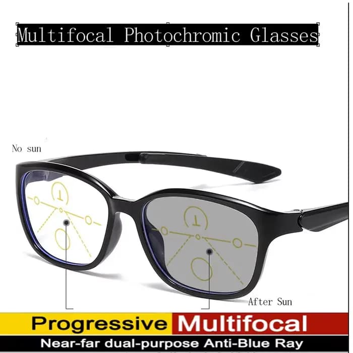 Lunettes de lecture multifocales progressives photochromiques (légères adaptées) monture TR