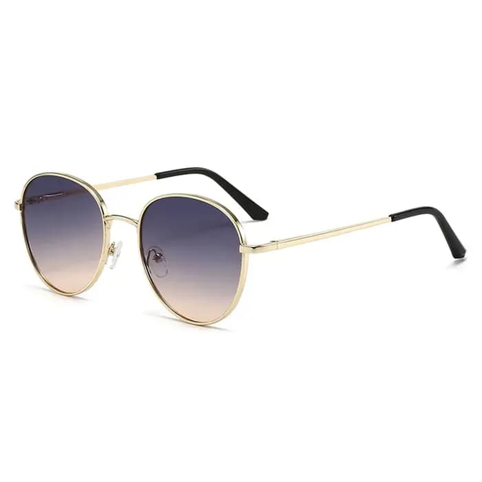 Lunettes de soleil rondes à monture métallique pour hommes et femmes