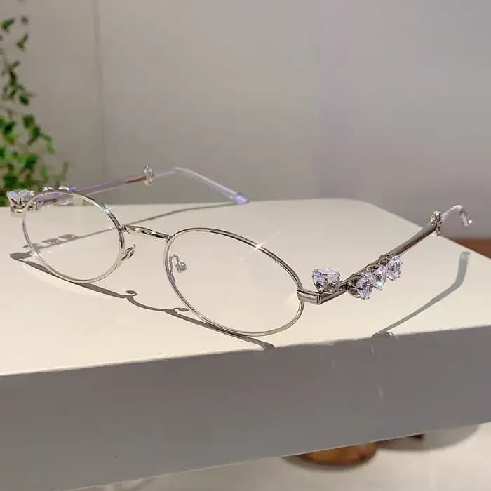 Lunettes de soleil ovales en diamant pour femmes