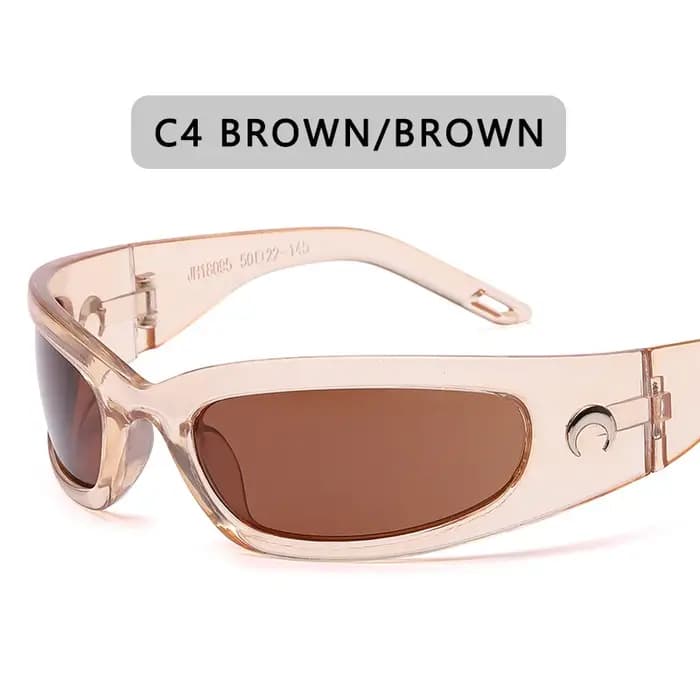 Lunettes de soleil rectangulaires pour hommes et femmes, lunettes de soleil punk, vintage, hip hop, extérieur, cyclisme, sport, lune, UV400, tendance féminine, nouveau, 2023