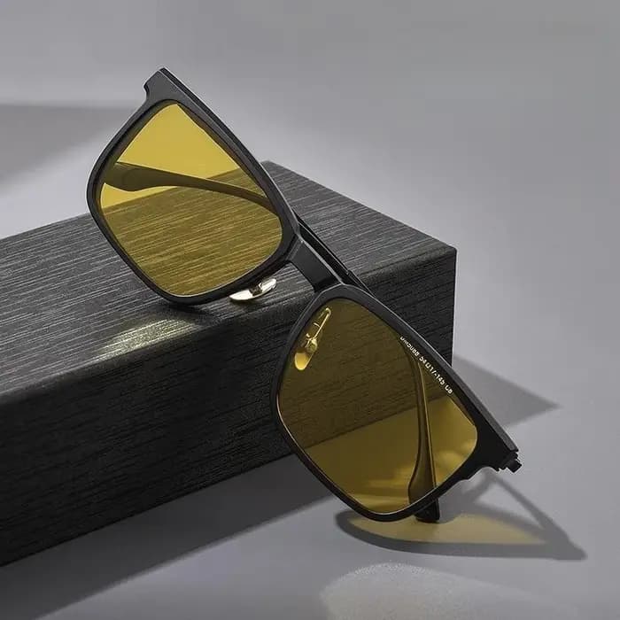 YIMARUILI mode polarisé pince magnétique sur lunettes TR90 pur titane rétro carré optique Prescripti