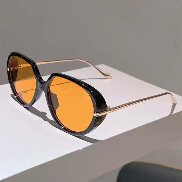 Lunettes de soleil rondes surdimensionnées tendance pour femmes et hommes, marque de luxe, style vin