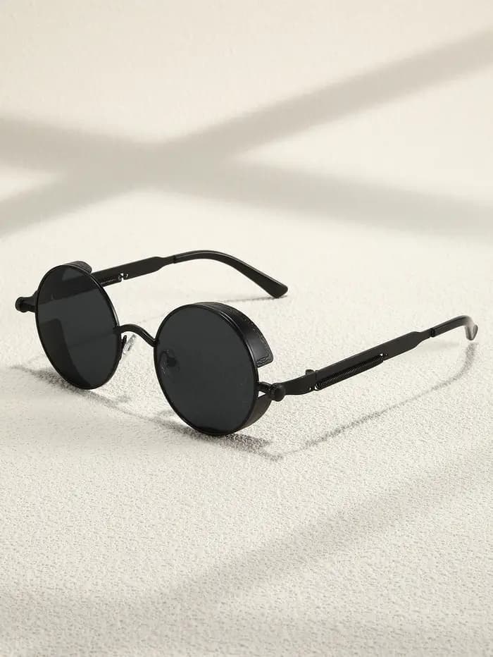 Glazzy lunettes de soleil steampunk rétro à bords ronds pour hommes