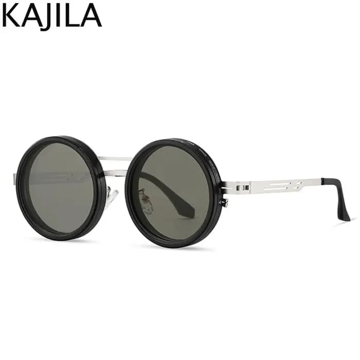 Lunettes de soleil polarisées rondes Steampunk ND9 à gradation réglable pour hommes 2026 Marque de luxe Punk Pêche Anti