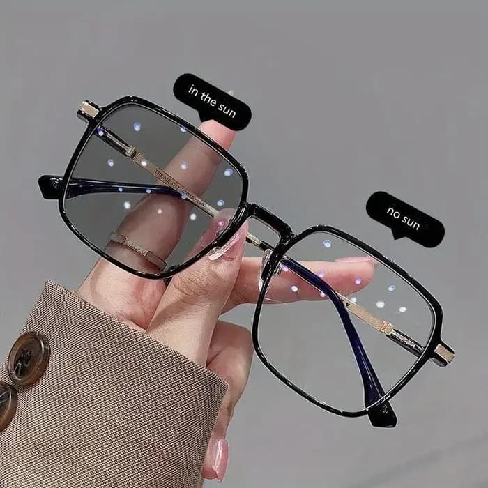 Lentilles photochromiques Anti lumière bleue lunettes de lecture femme hommes grand cadre carré