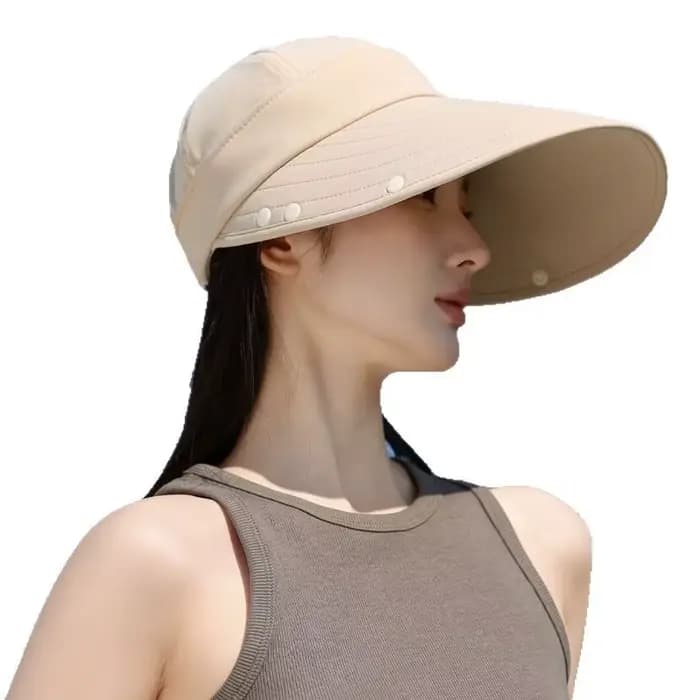 Visière extérieure en soie glacée résistante aux UV, avec bord en Nylon UPF 50, chapeau vide décontr