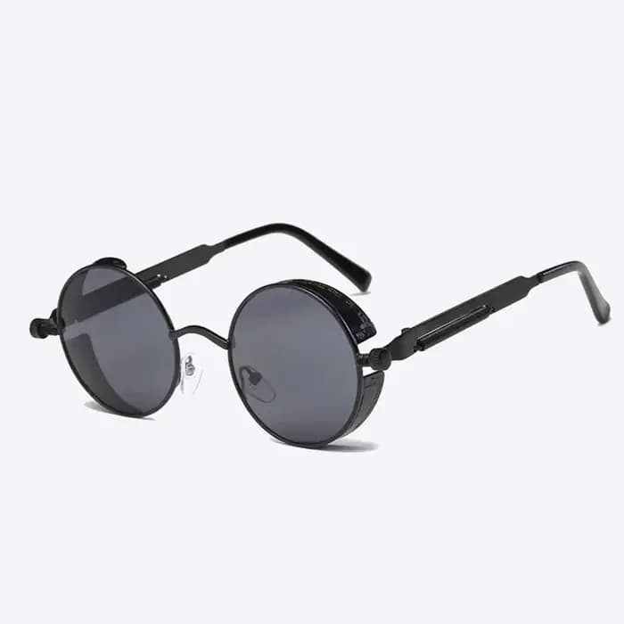 Lunettes de soleil Steampunk rondes en métal pour hommes et femmes