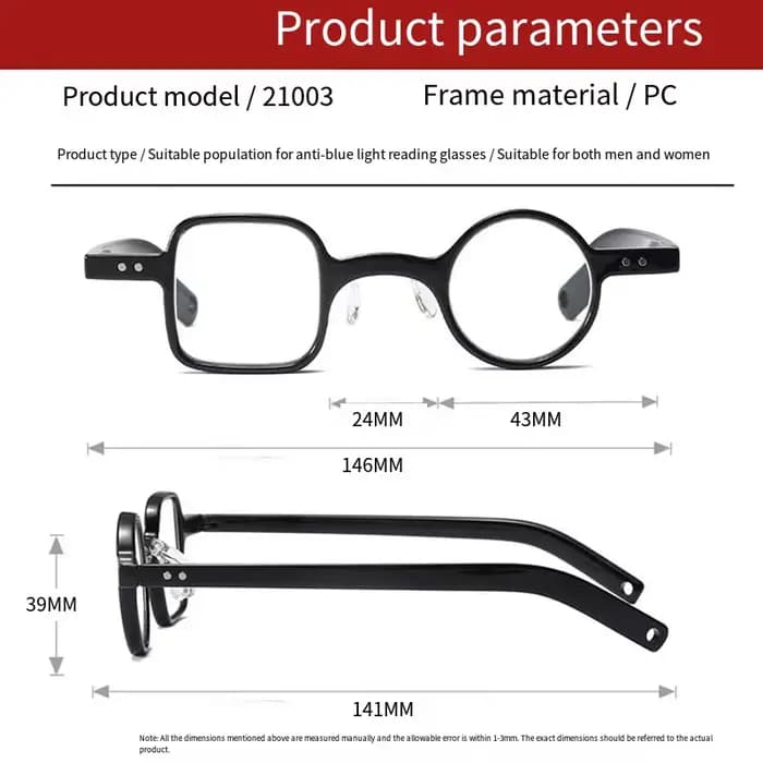Lunettes de lecture à monture Fiona Fang irrégulière pour hommes et femmes