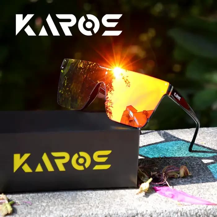 KAROS – lunettes de soleil sans monture pour femmes et hommes, grandes lunettes carrées de marque, v