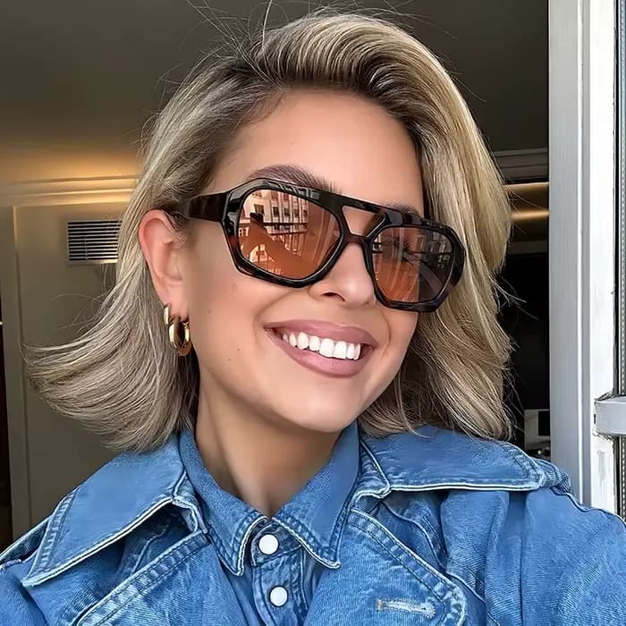 RUOBO rétro cadre carré Double ponts lunettes De soleil léopard marque De mode concepteur femme