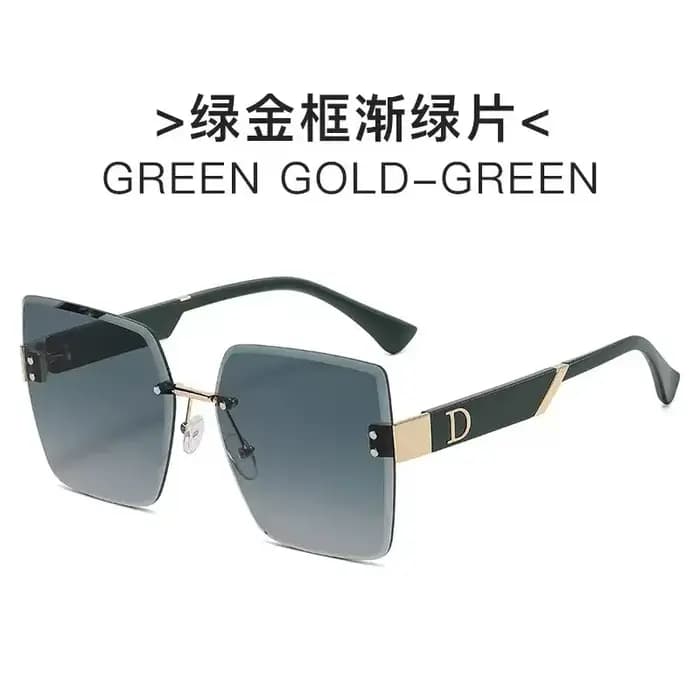 Lunettes de soleil carrées sans monture pour hommes et femmes