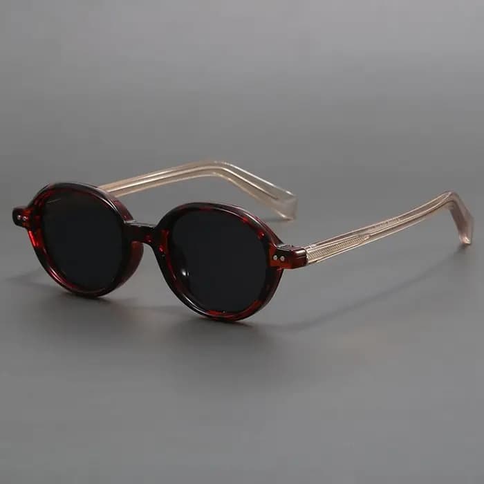 Lunettes de soleil rondes unisexes en plastique