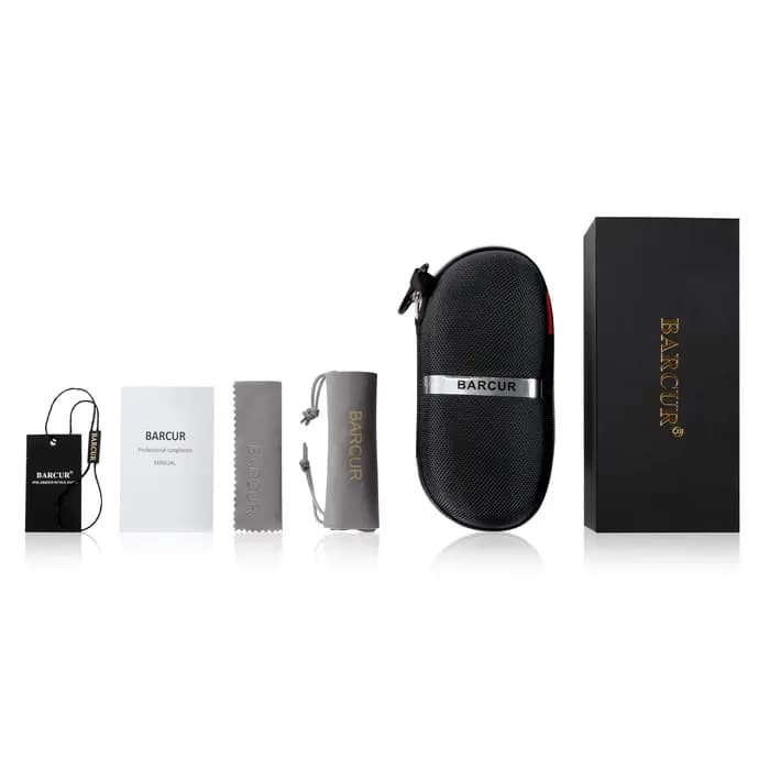 BARCUR Design titane alliage lunettes de soleil polarisées hommes