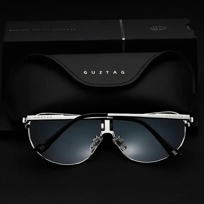 GUZTAG-Lunettes de soleil polarisées classiques pour hommes, en acier inoxydable, vintage, pour l'ex