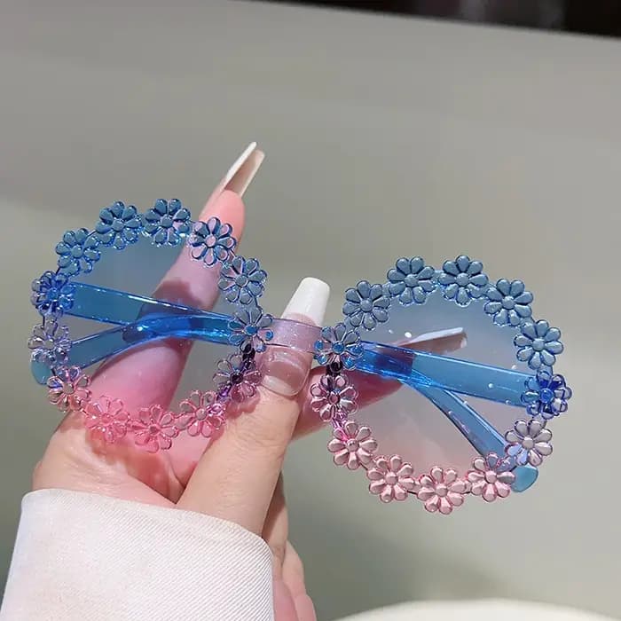 GM LUMIAS lunettes de soleil en forme de fleur pour les filles 2025 élégant multicolore décor nuances enfants Ins à la