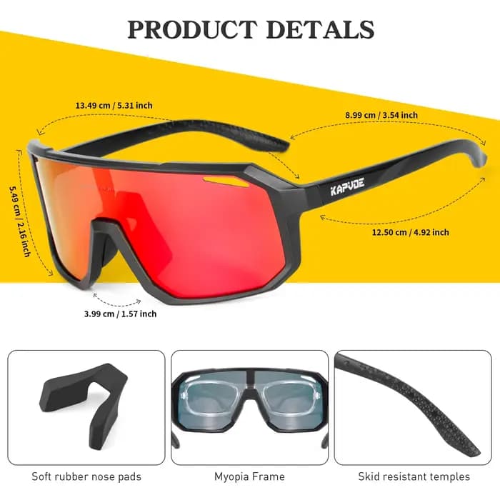 KAPVOE lunettes de cyclisme vélo pour hommes femme sport plein air