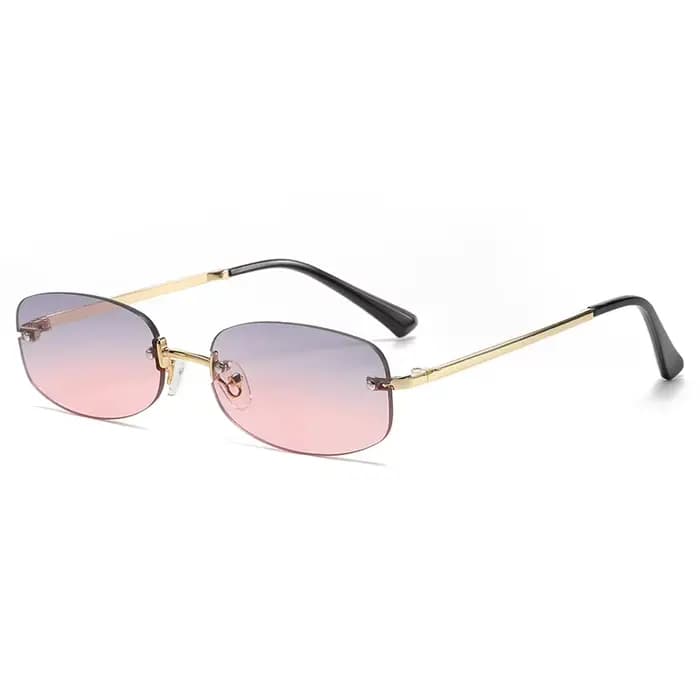 Lunettes elliptiques Anti-lumière en métal sans cadre pour femmes