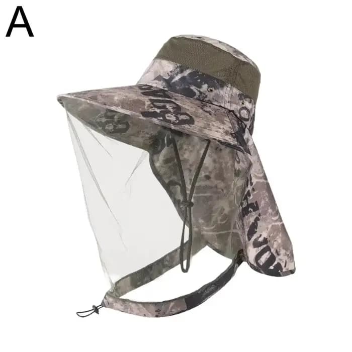 Chapeau de soleil anti-moustiques avec voile intégré et protection cou pour hommes et femmes