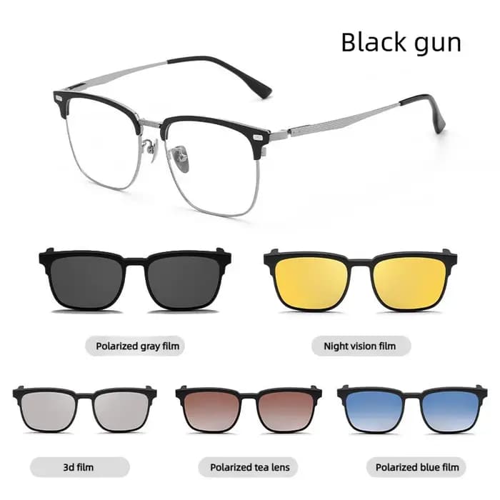Nouvelles lunettes de soleil polarisées magnétiques polyvalentes pour hommes