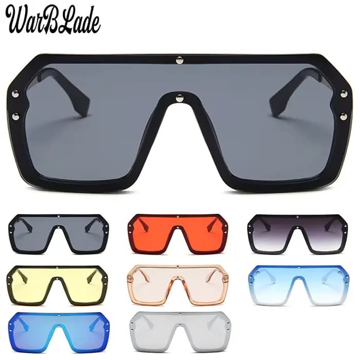 WarBLade – lunettes de soleil carrées surdimensionnées pour hommes et femmes
