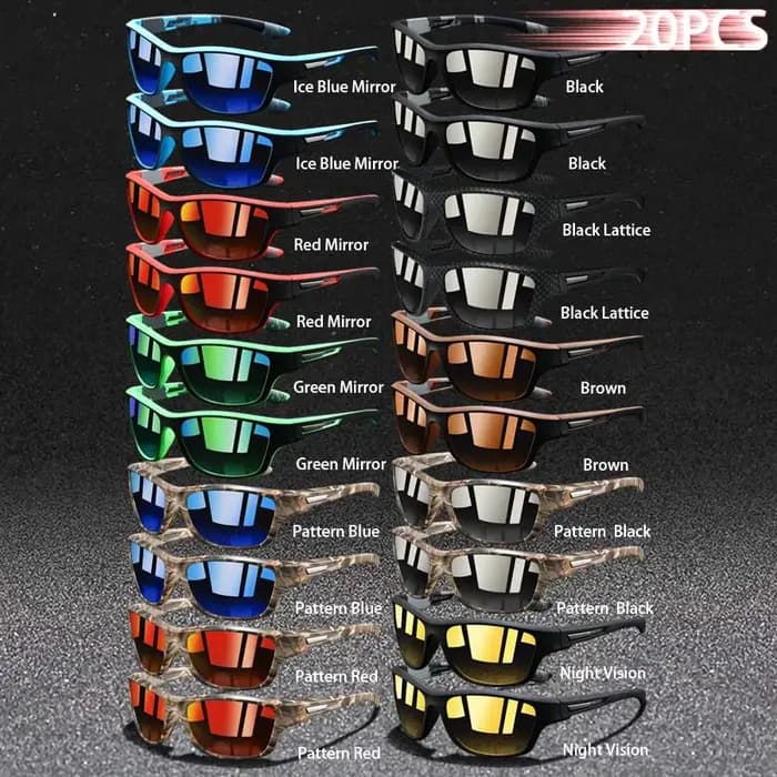 20 Paires de Lunettes de Soleil Tendance Vintage pour Hommes et Femmes
