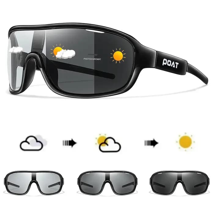 POAT marque hommes femmes polarisées photochromique en plein air route cyclisme lunettes sport