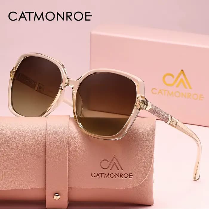 CATMONROE luxe polarisé femmes lunettes de soleil cadre papillon rose boîte-cadeau mode UV400 lunett