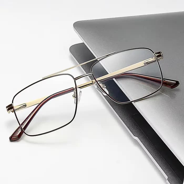 Lunettes vintage en métal doré pour hommes et femmes