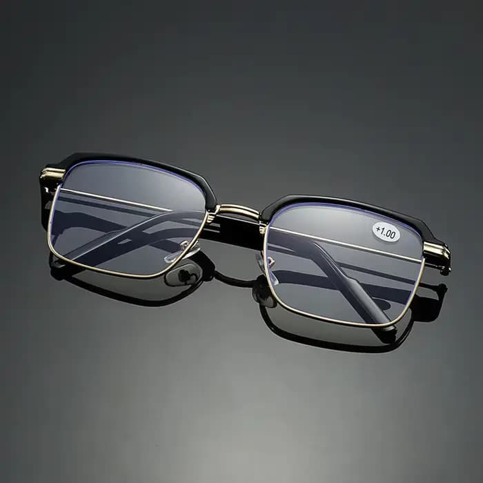 Lunettes d'ordinateur, monture demi-carrée en métal