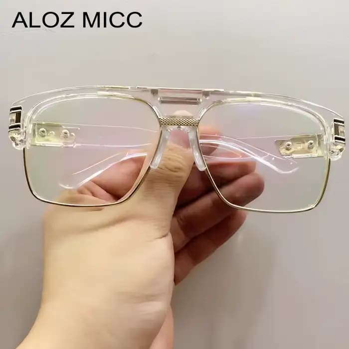 Marque de luxe lunettes carrées cadre nouvelles femmes hommes mode surdimensionné clair lentille Anti lumière bleue