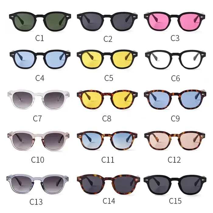JNPCXI Vintage lunettes de soleil rondes femmes hommes rétro Rivet bleu dégradé femme lunettes de so