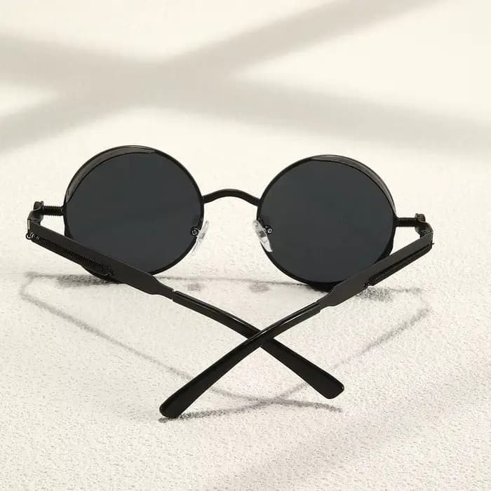 Glazzy lunettes de soleil steampunk rétro à bords ronds pour hommes