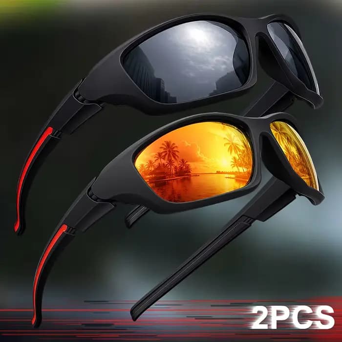2 paires de lunettes de soleil polarisées de style fantaisie