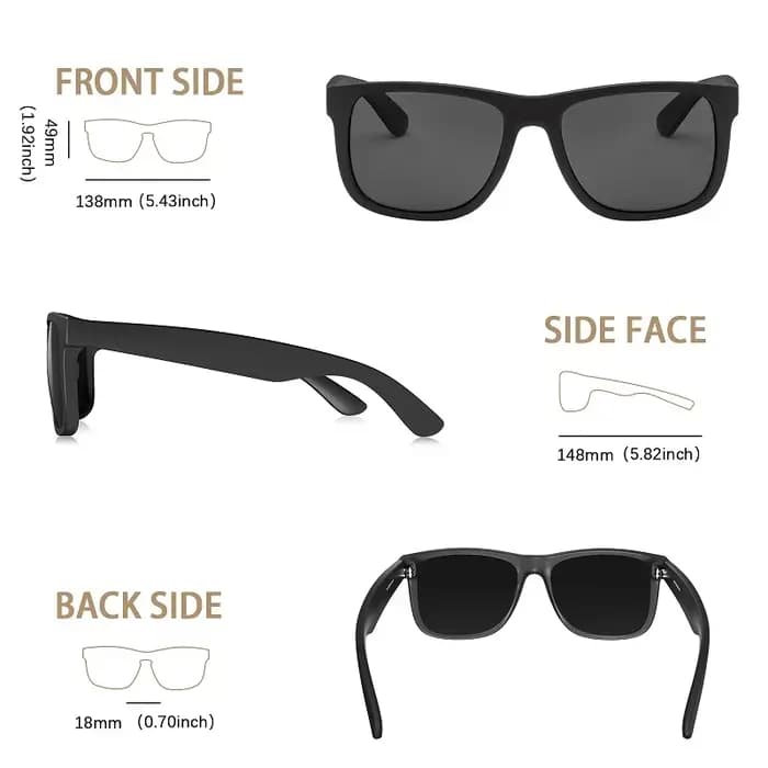 JULI Design Polarized Sunglasses For Men Women,UV400 Protection Rectangular Shades Sun Glasses ,Idea