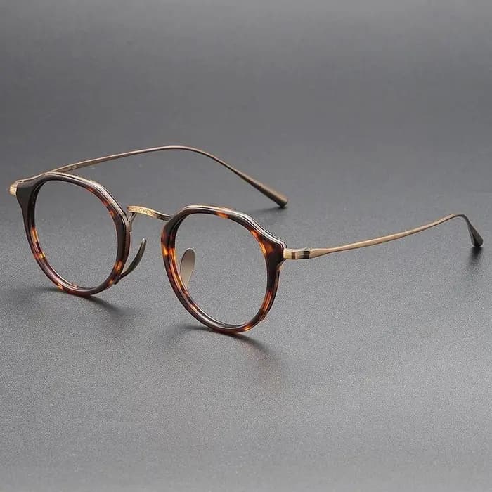 Marque japonaise réplication acétate titane lunettes cadre rétro luxe rond