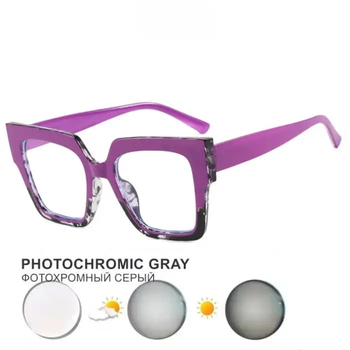 Couleur correspondant grand cadre oeil de chat anti-lumière bleue myopie lunettes