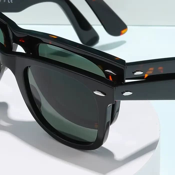 ROGBAE lunettes de soleil inclinables hommes classiques lentille en verre