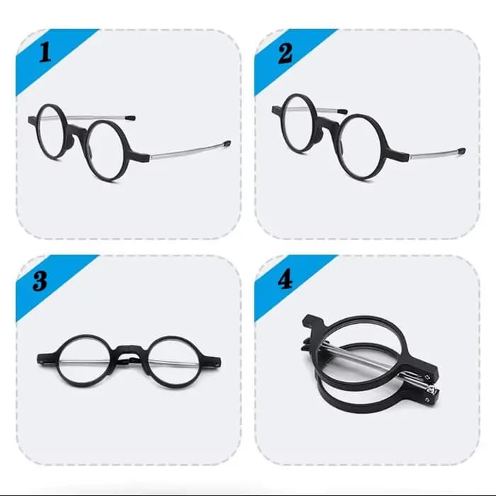 May Flower-Lunettes de lecture pliantes pour hommes et femmes, lunettes à monture ronde, verres HD, anti-lumière bleue, rondes, grossissement + 3.5